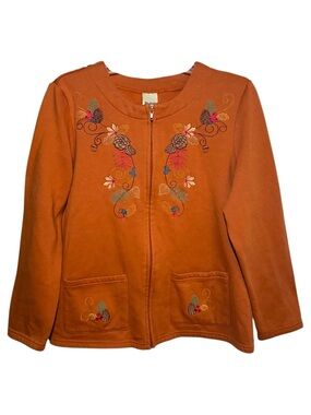 BLAIR Embroidered Orange Cottagecore Lightweight Fall Jacket